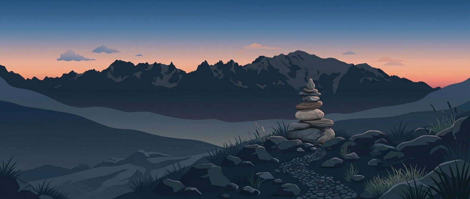 Cairn sur un sentier de montagne